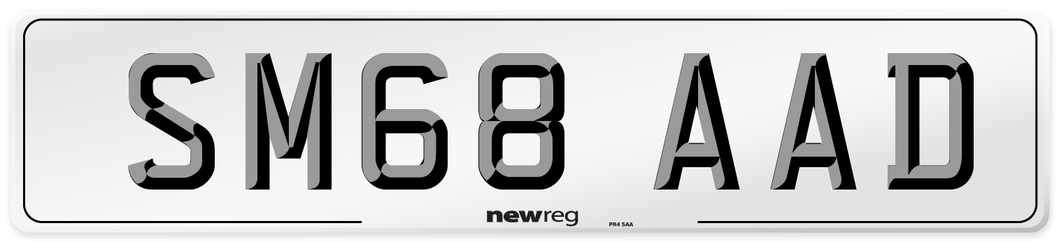 SM68 AAD Number Plate from New Reg